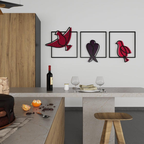 Birds in a Frame Apart Wall Art - Meraky Art