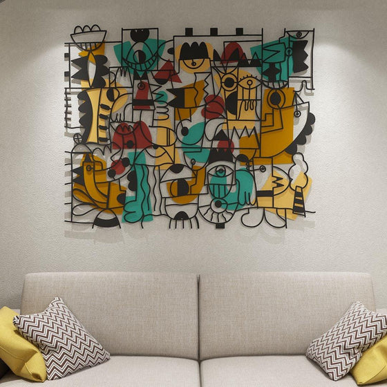 Fusion Mosaic: Abstract Ensemble Wall Art - Meraky Art