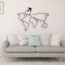  Line World Map Wall Art - Meraky Art