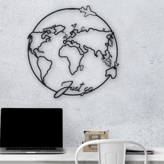 World Map Globe Wall Art - Meraky Art